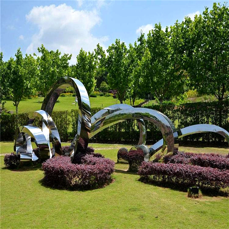 不锈钢雕塑定制大型铁艺圆环金属户外学校园林发光景观装饰品摆件
